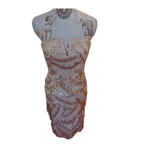 Emerald Sundae Pink and Gold Bodycon Dress